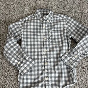 Carter's Gray and White Gingham Button-Down Shirt